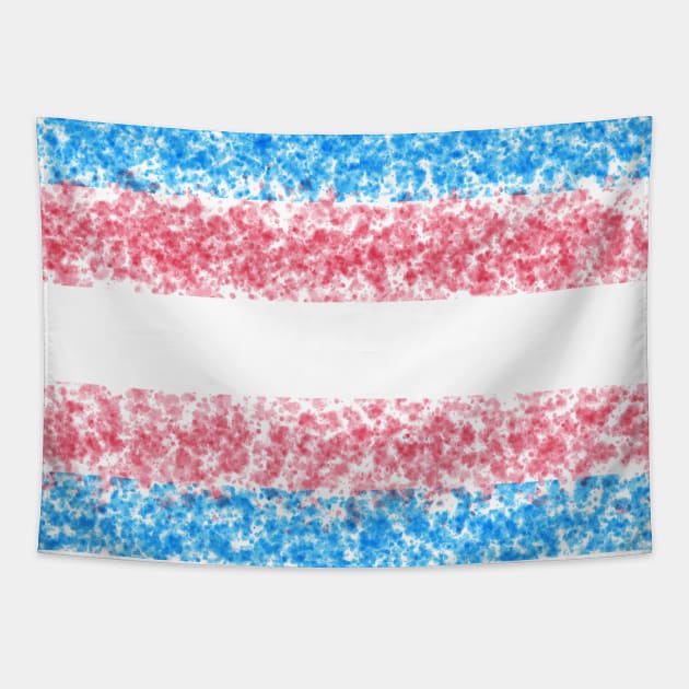 Trans Flag Painted Design Tapestry by PurposelyDesigned