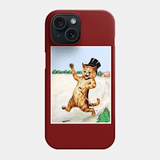 Cat with a Top Hat : A Louis Wain abstract psychedelic Art Print Phone Case