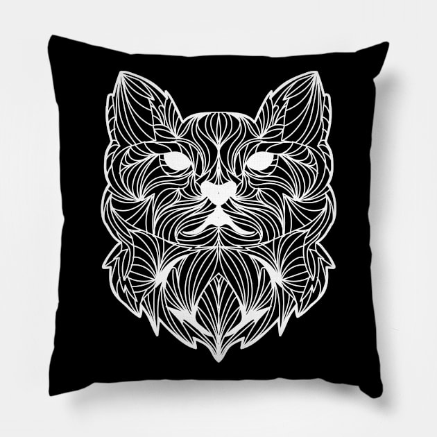 Geometric Cat Pillow by Design Anbay