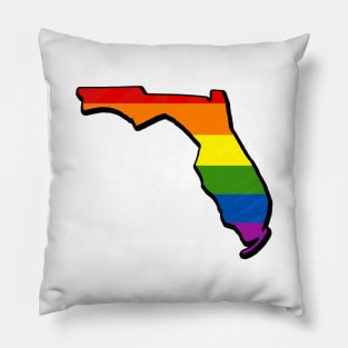 Rainbow Florida Outline Pillow