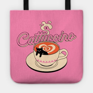 Cappuccino Black Cat in pink Tote