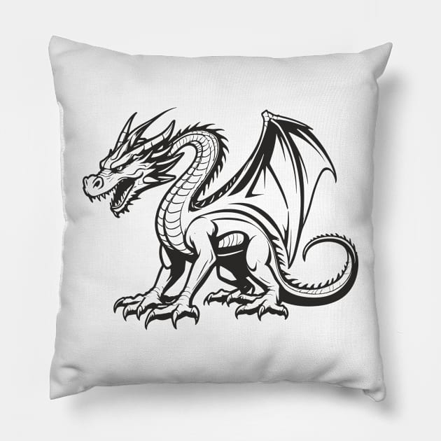 Dragon Expressionism Pillow by aceofspace