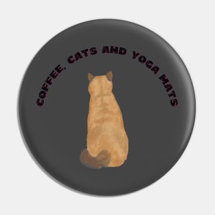 Coffee cats and yoga mats funny yoga and cat drawing Pin