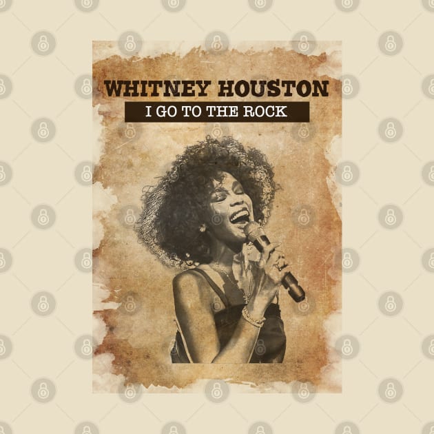 Vintage Old Paper 80s Style Whitney Houston /// I Go To The Rock by Madesu Art