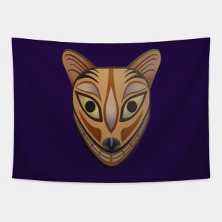 Feline tribal mask Tapestry