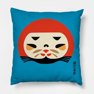 graphic Design Daruma Cat Pillow