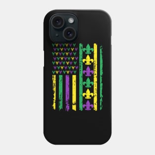 Mardi gras americain flag Phone Case