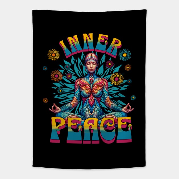 Inner Peace Meditation - Mandala Yoga Tapestry by TayaDesign