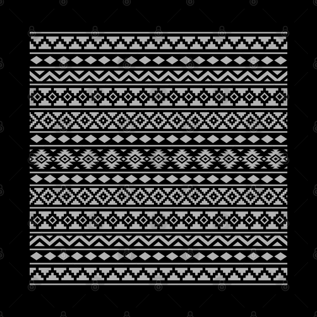 Aztec Essence II Gray on Black Pattern by NataliePaskell