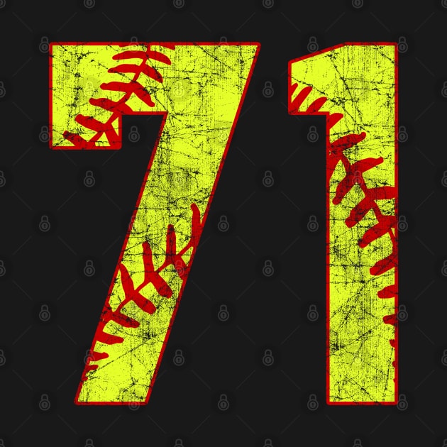 Fastpitch Softball Number 71 #71 Softball Shirt Jersey Uniform Favorite Player Biggest Fan by TeeCreations