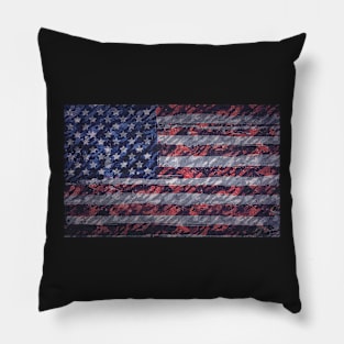 Rustic American Flag Pillow