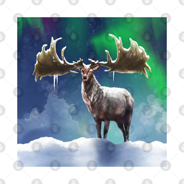 Megaloceros giganteus - Irish Elk, Giant Deer, original artwork by Naturascopia