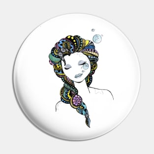 Mermaid colorful hair beautiful design Pin