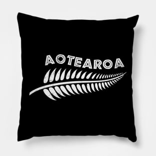 Aotearoa New Zealand Silver fern Tribal Tattoo Pillow