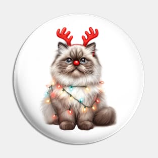 Christmas Red Nose Himalayan Cat Pin