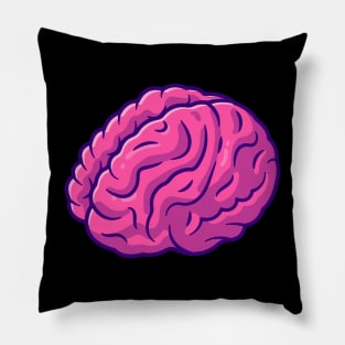 Brain Cartoon Illustration Pillow