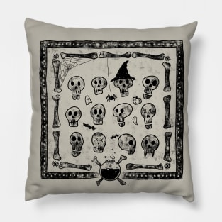 Witchy Skulls Pillow