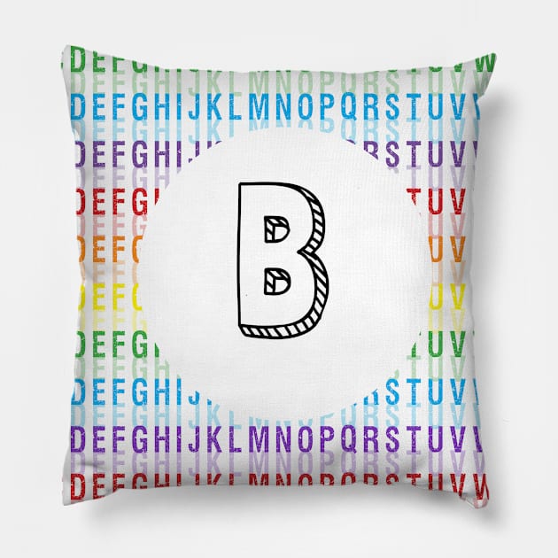 Letter B - Alphabet - Rainbow Pillow by Girona