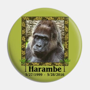 Harambe Memorial We Love You Rest In Peace Pin