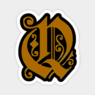 Golden Letter Q Magnet