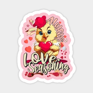 Cute Chicken Valentines Day a Chefs Baker Cooking Funny Magnet