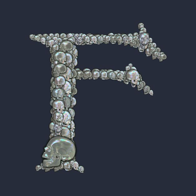 Tahitian Pearl Skull Monogram F by dinaaaaaah