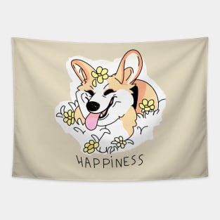 Corgi happiness Colored edition Tapestry