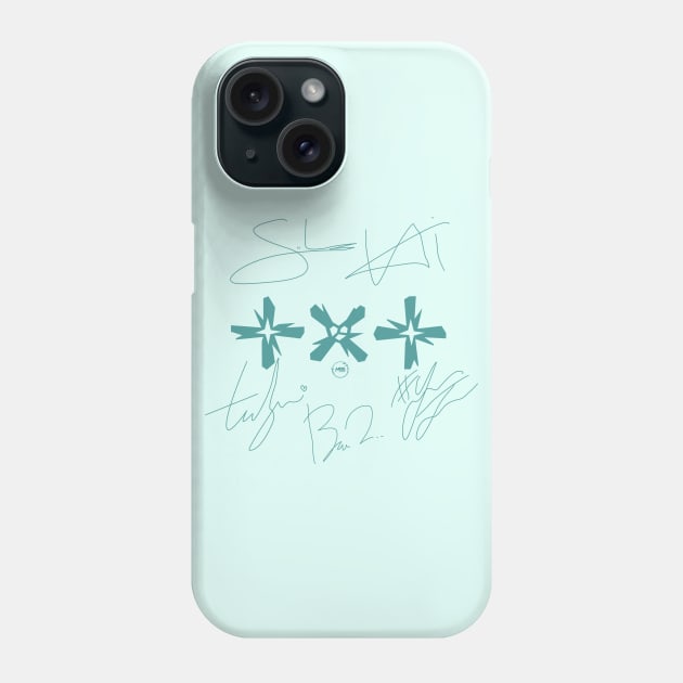 Design with the signatures of the txt group Phone Case by MBSdesing 