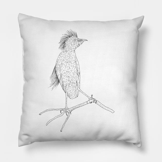 Western Cattle Egret Bird Pillow by nuruveyik