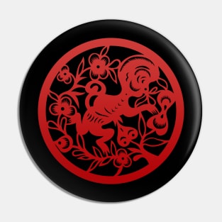 Chinese Zodiac Monkey in Red Pin