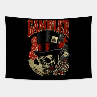 Gambler Skull Tapestry