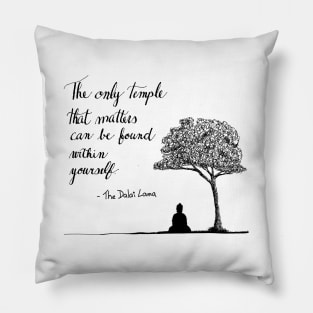 Hand Drawn Buddha with quote Pillow