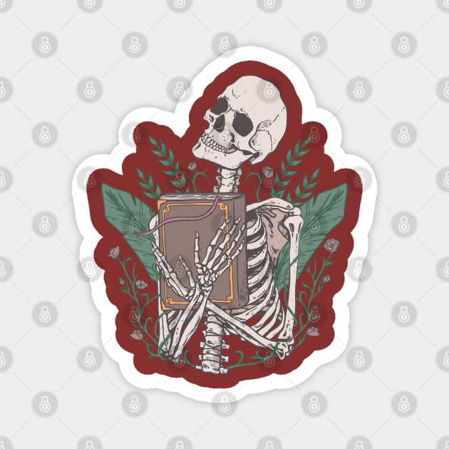 Book Obsessed Skeleton Magnet by Hypnotic Highs