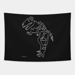 Tyrannosaurus Rex  - White Oneliner Tapestry