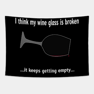 Broken wine glass - red wine for dark bg Tapestry