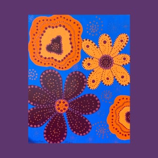 Purple & Peach Flowers T-Shirt