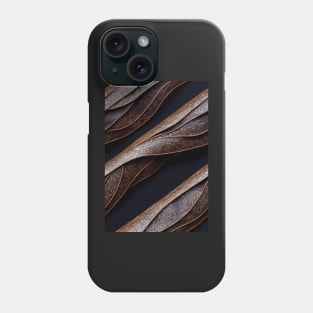 Dark Brown Ornamental Leather Stripes, natural and ecological leather print #38 Phone Case