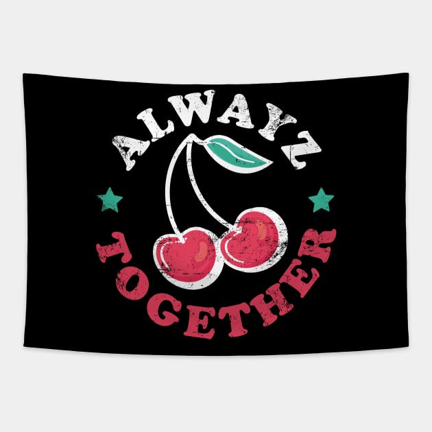 Always together cherry vintage Tapestry by Bee Fernandez