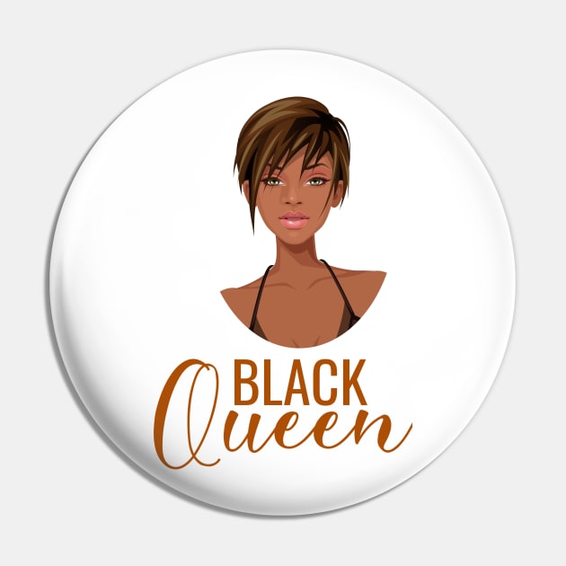 Black Queen, Black Woman, African American Woman Pin by UrbanLifeApparel