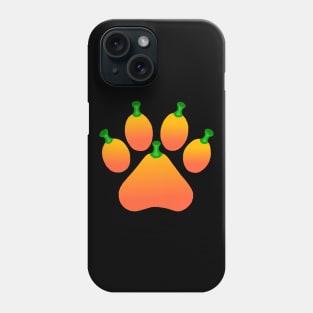 Orange Halloween Pet Pumpkin Paw Phone Case