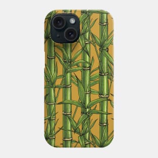 Bamboo forest on mustard Phone Case