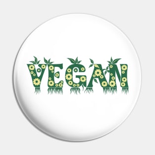 Vegan Letters with Plants Pin