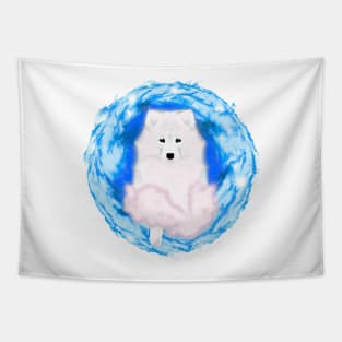 Cute Samoyed Drawing Tapestry