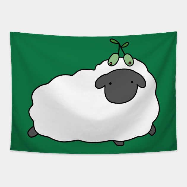 Olive Sheep Tapestry by saradaboru