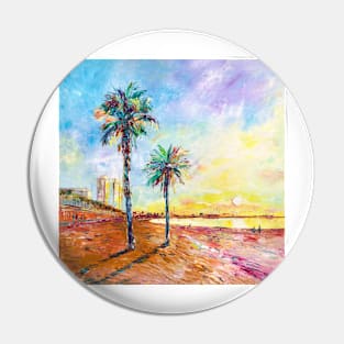 Palm Trees. Barceloneta Beach Pin