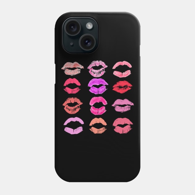 Pop art lips - Vintage Colourful lipstick stains - Diversity of beauty - Girl power Phone Case by ArtfulTat