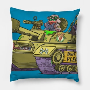 team in a desert tank Pillow