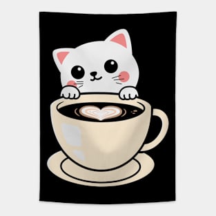 Coffee and Cat Lover Tapestry