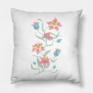 Pastel Floral Seamless Pattern Pillow