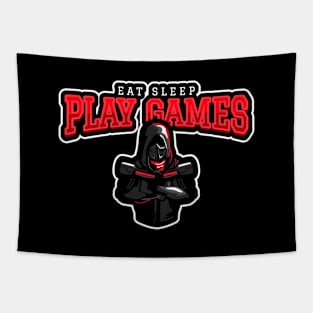 Eat Sleep Play Games Tapestry